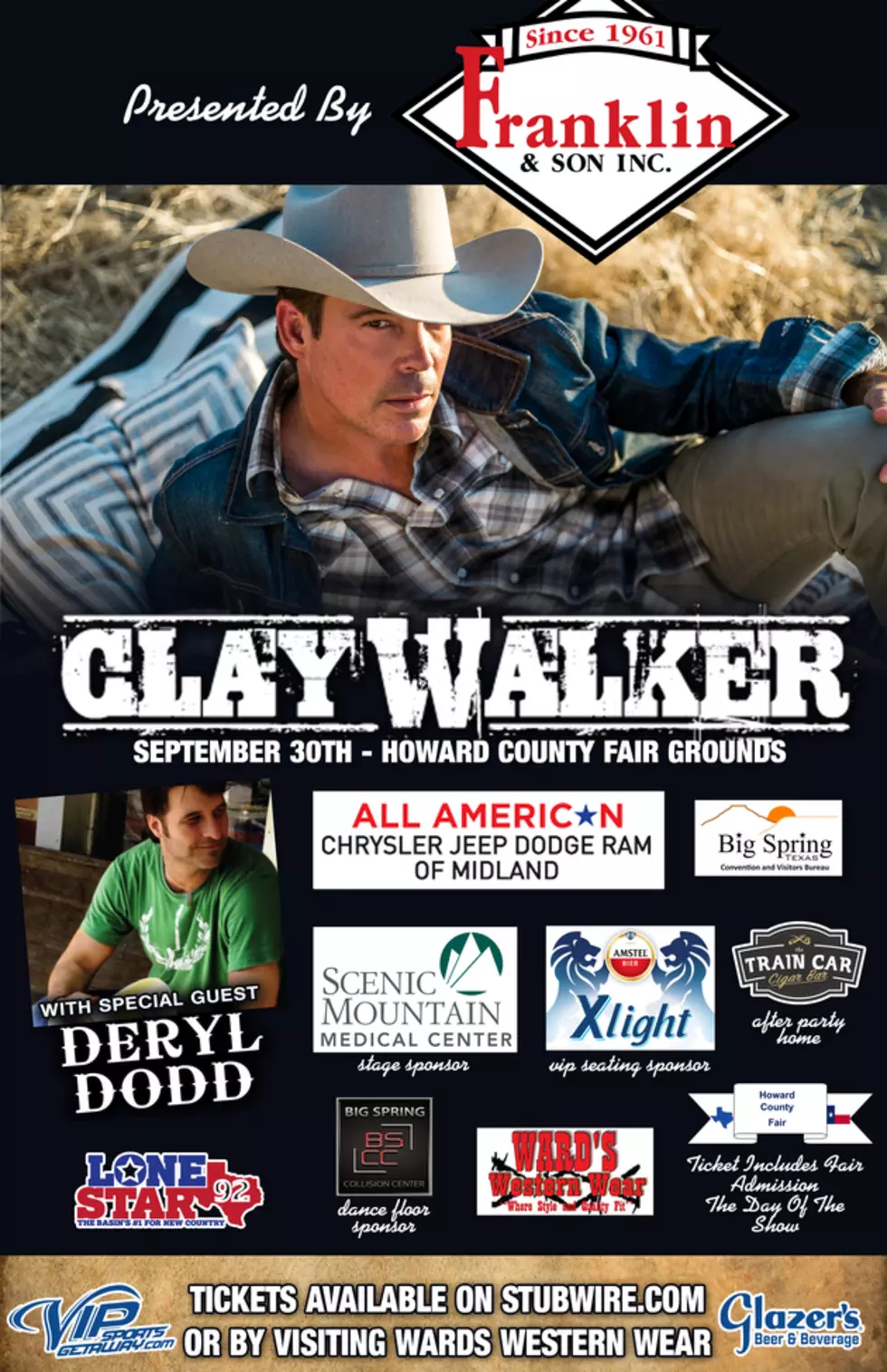 See Clay Walker in Concert at the Howard County Fairgrounds